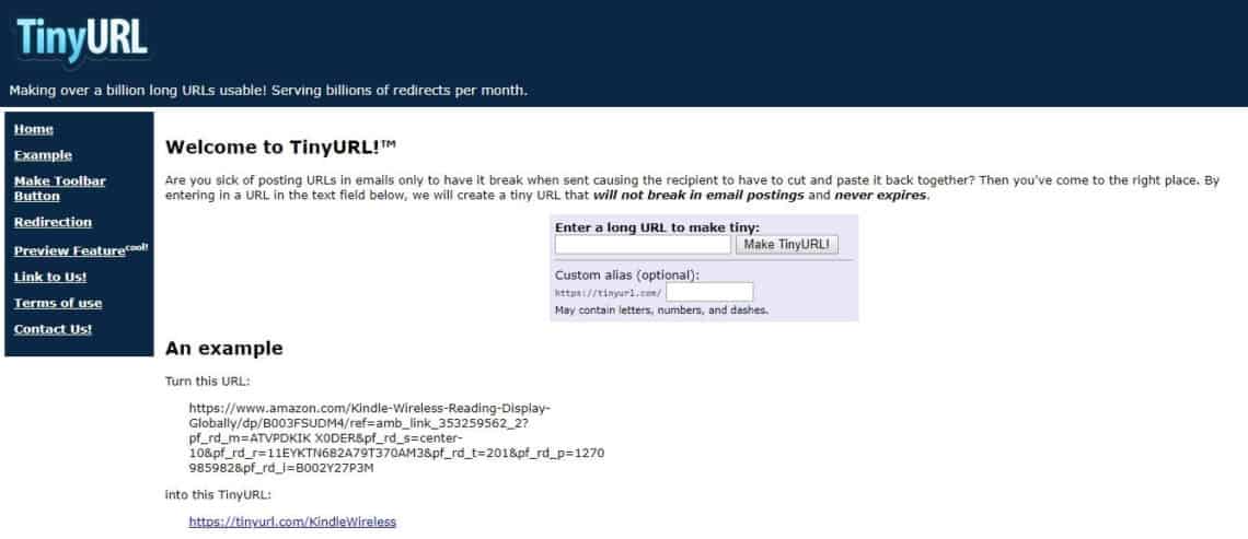acortador de links con TinyURL